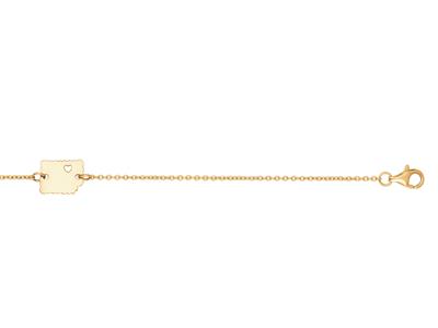 Bracelet Lulu avec coeur, 16-17-18 cm, Or jaune 18k
