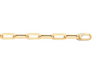 Bracelet maille Rectangle 7,70 mm, tube carré creux, 18 cm, Or jaune 18k