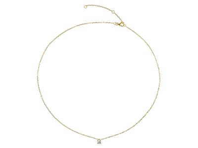 Collier solitaire maille Forçat, diamant 0,35ct, 40-42-45 cm, Or jaune 18k - Image Standard - 3