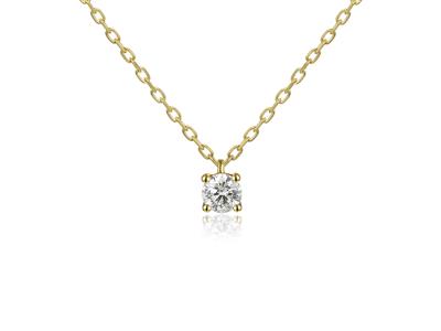 Collier solitaire maille Forçat, diamant 0,40ct, 40-42-45 cm, Or jaune 18k - Image Standard - 2