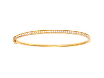 Bracelet Jonc ouvrant 58 x 50 mm, diamants 0,70ct, Or jaune 18k