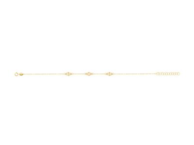 Bracelet motif Losanges filigranes, 17+3 cm, Or jaune 18k - Image Standard - 1