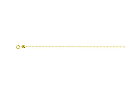 Collier maile Forçat claire allongée 1,20 mm, 42 cm, Or jaune 18k