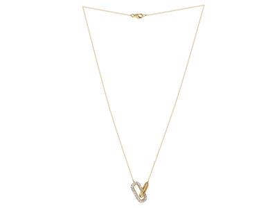 Collier motif rectangles entrelacés, diamants 0,07ct, 40-42 cm, Or jaune 18k - Image Standard - 2
