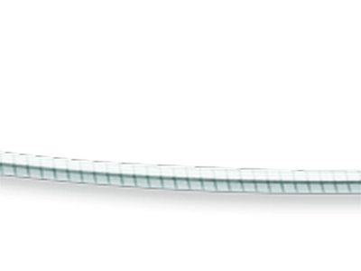 Collier Oméga rond avvolto 1 mm, 42 cm, Or gris 18k rhodié - Image Standard - 2