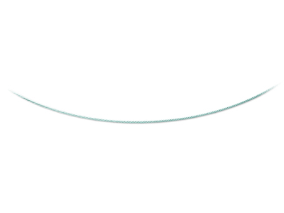 Collier Câble 1 mm, 42 cm, Or gris 18k rhodié
