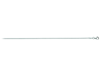 Chaîne maille Palmier massive 1,3 mm, 42 cm, Or gris 18k rhodié