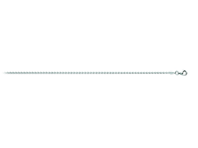 Chaîne maille Palmier massive 1,5 mm, 42 cm, Or gris 18k rhodié