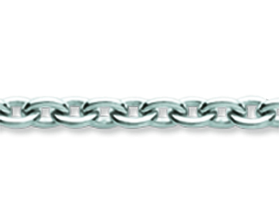 Chaîne maille Forçat ronde 1,70 mm, 50 cm, Or gris 18k rhodié - Image Standard - 2