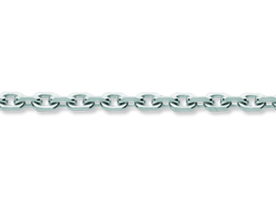 Chaîne maille Forçat diamantée 1,70 mm, 42 cm, Or gris 18k rhodié - Image Standard - 2