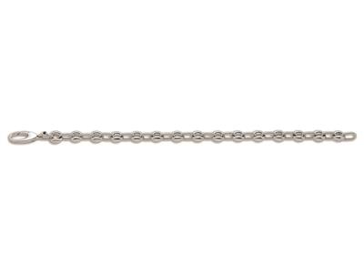 Bracelet Fantaisie alterné, 20 cm, Or gris 18k. Réf. 2306