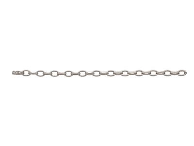 Bracelet maille Forçat longue 7 mm, 19,5 cm, Or gris 18k