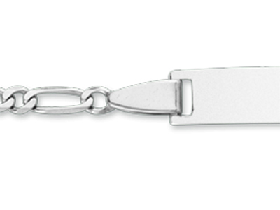 Identité bébé maille Alternée 1/1, 14 cm, Or gris 18k - Image Standard - 2