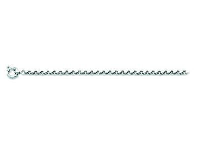 Bracelet maille Jaseron 4,80 mm, 19 cm, Or gris 18k rhodié