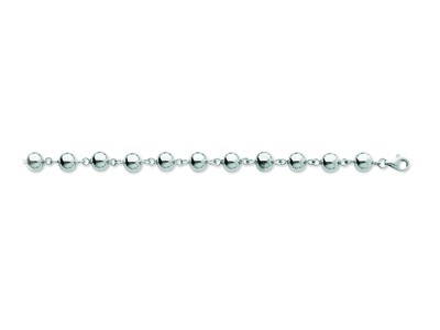 Bracelet Boules marseillais 7 mm, 19 cm, Or gris 18k rhodié