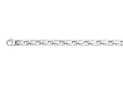 Bracelet Homme mailles creuses 5 mm, 20 cm, Or gris 18k - Image Standard - 2