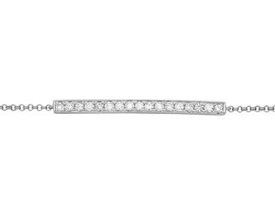 Bracelet Ligne sur chaîne, diamants 0,25ct, 16-17-18 cm, Or gris 18k - Image Standard - 2