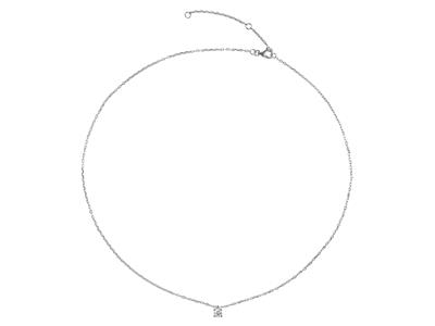 Collier solitaire maille Forçat, diamant 0,35ct, 40-42-45 cm, Or gris 18k - Image Standard - 3