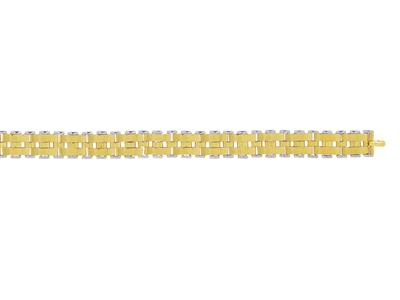 Bracelet Homme mailles et plaques alternées 10 mm, , 21 cm, Or jaune 18k - Image Standard - 3