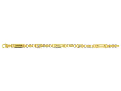 Bracelet Homme mailles et plaques alternées 6,60 mm, 21 cm, Or bicolore 18k - Image Standard - 1