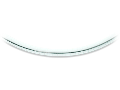 Collier Oméga feuille de sauge 5 mm réversible, 42 cm, Or bicolore 18k