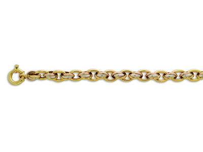 Bracelet Hawai 10,50 mm, 20 cm, Or 3 Ors 18k. Réf. 3067