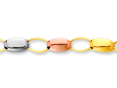 Bracelet petits Cailloux 4,7 mm, 19 cm, 3 Ors 18k - Image Standard - 2