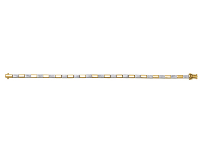 Bracelet articulé diamatns 0,48 ct, 15 cm, Or bicolore 18k