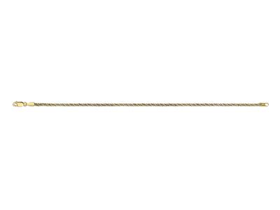 Bracelet Torsadé 2,1 mm, 18,5 cm, Or bicolore 18k