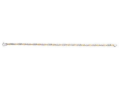 Bracelet Fantaisie massif 3,50 mm, 20 cm, Or bicolore 18k