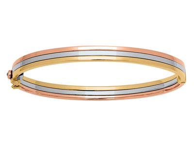 Bracelet Jonc 3 rangs creux, 60 mm, 3 Ors 18k - Image Standard - 1