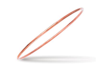 Bracelet Jonc massif, fil rond 3 mm, forme ronde 65 mm, Or rouge 18k
