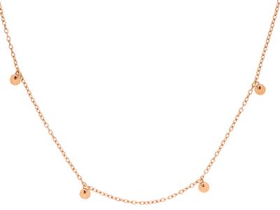 Collier chaîne Forçat ronde, 6 pastilles de 3,50 mm, 40-42 cm, Or rose 18k - Image Standard - 2
