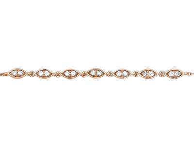 Bracelet chaîne diamants 0,12ct, 16-17-18 cm, Or rose 18k - Image Standard - 2