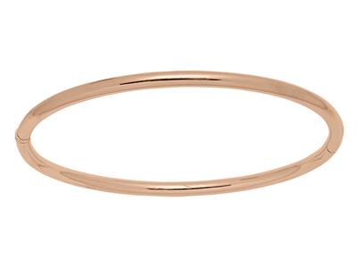 Bracelet Jonc ouvrant, fil rond massif 6 mm, 63 x 53 mm , Or rouge 18k