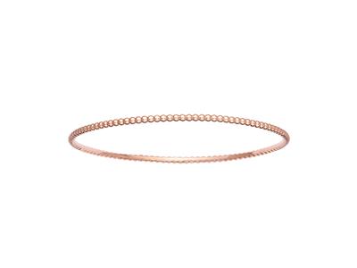 Bracelet Jonc perlé massif fermé, 60 mm, Or rouge 18k
