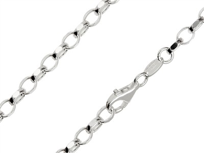 Chaîne maille Jaseron diamantée 4 mm, 60 cm, Argent 925 - Image Standard - 2