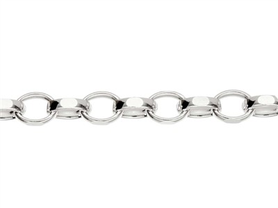 Chaîne maille Jaseron diamantée 4 mm, 60 cm, Argent 925 - Image Standard - 3