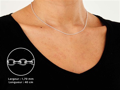 Chaîne maille Jaseron 1,70 mm, 40 cm, Argent 925 - Image Standard - 3