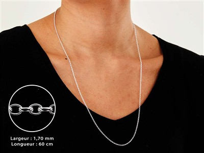 Chaîne maille Jaseron 1,7 mm, 60 cm, Argent 925 - Image Standard - 3