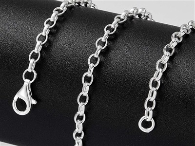 Chaîne maille Jaseron ovale 3 x 4,2 mm, 50 cm, Argent 925 - Image Standard - 4