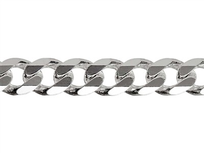 Chaîne maille Gourmette diamantée 5,5 mm, 50 cm, Argent 925 - Image Standard - 2