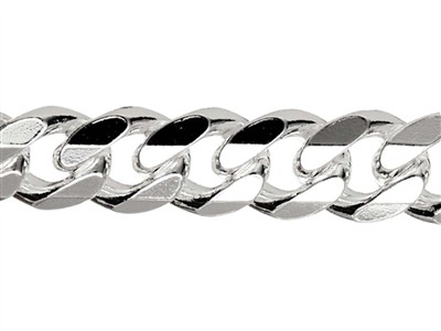 Chaîne maille Gourmette diamantée 6,6 mm, 50 cm, Argent 925 - Image Standard - 2