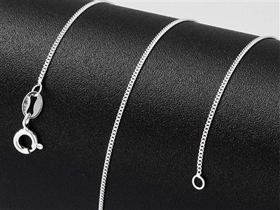 Chaîne maille Gourmette diamantée 1 mm, 50-55 cm, Argent 925 - Image Standard - 4