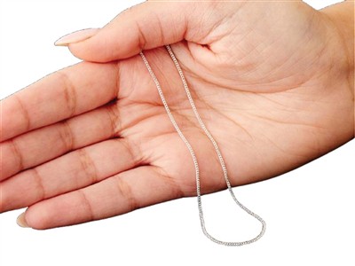 Chaîne maille Gourmette diamantée 1,2 mm, 40 cm, Argent 925 - Image Standard - 5