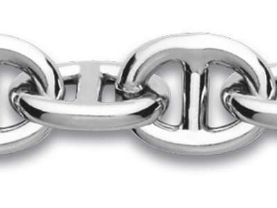Chaîne maille Marine 10 mm, 46 cm, Argent 925 Rh - Image Standard - 2