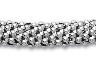 Collier Résille 8 mm, fermoir avec Oxydes de Zirconium, 42 cm, Argent 925 Rh - Image Standard - 2