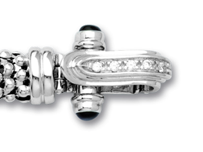 Collier Résille 8 mm, fermoir avec Oxydes de Zirconium, 42 cm, Argent 925 Rh - Image Standard - 3