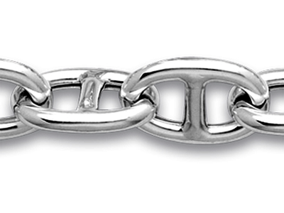 Bracelet maille Marine 11 mm, 21 cm, Argent 925 rhodié - Image Standard - 2
