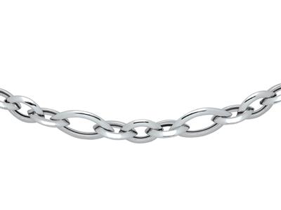Collier maille Amande alternée 12/14 mm, 45 cm, Argent 925 rhodié - Image Standard - 2